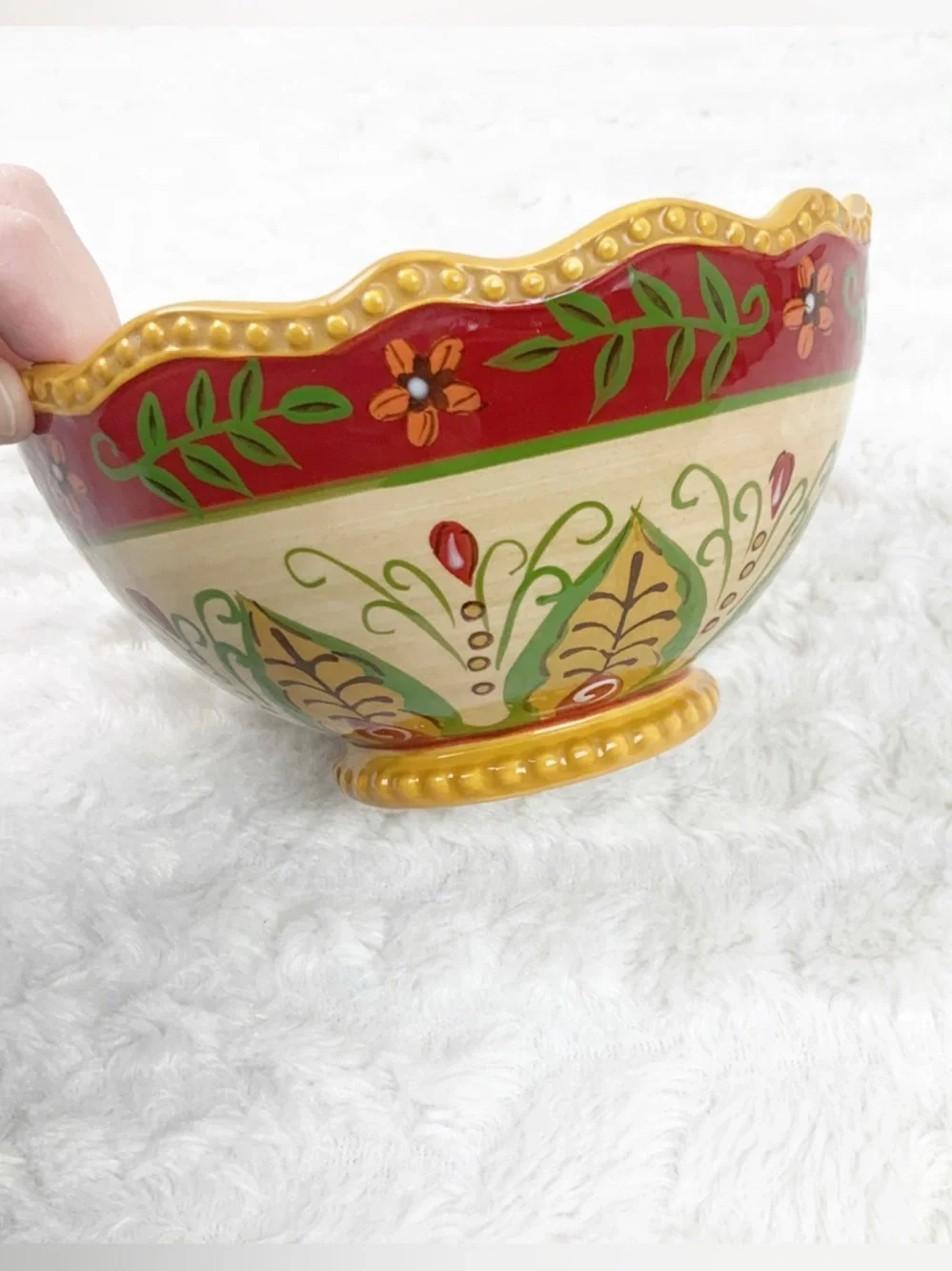 Pier 1 Imports Juliana Soup Chili Cereal Bowl Earthenware Boho Floral